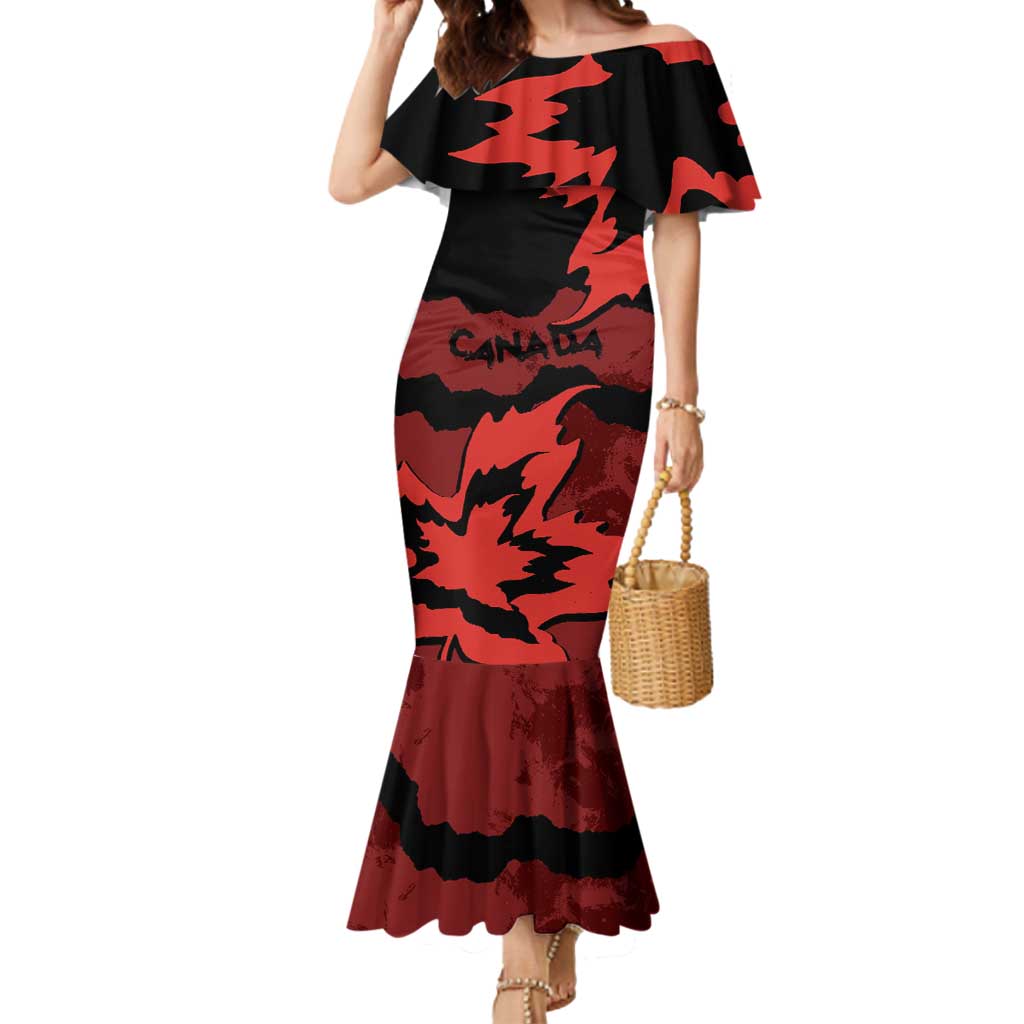 Canada Maple Leaf Mermaid Dress Unique Style Red Version - Wonder Print Shop