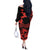 Canada Maple Leaf Off The Shoulder Long Sleeve Dress Unique Style Red Version - Wonder Print Shop