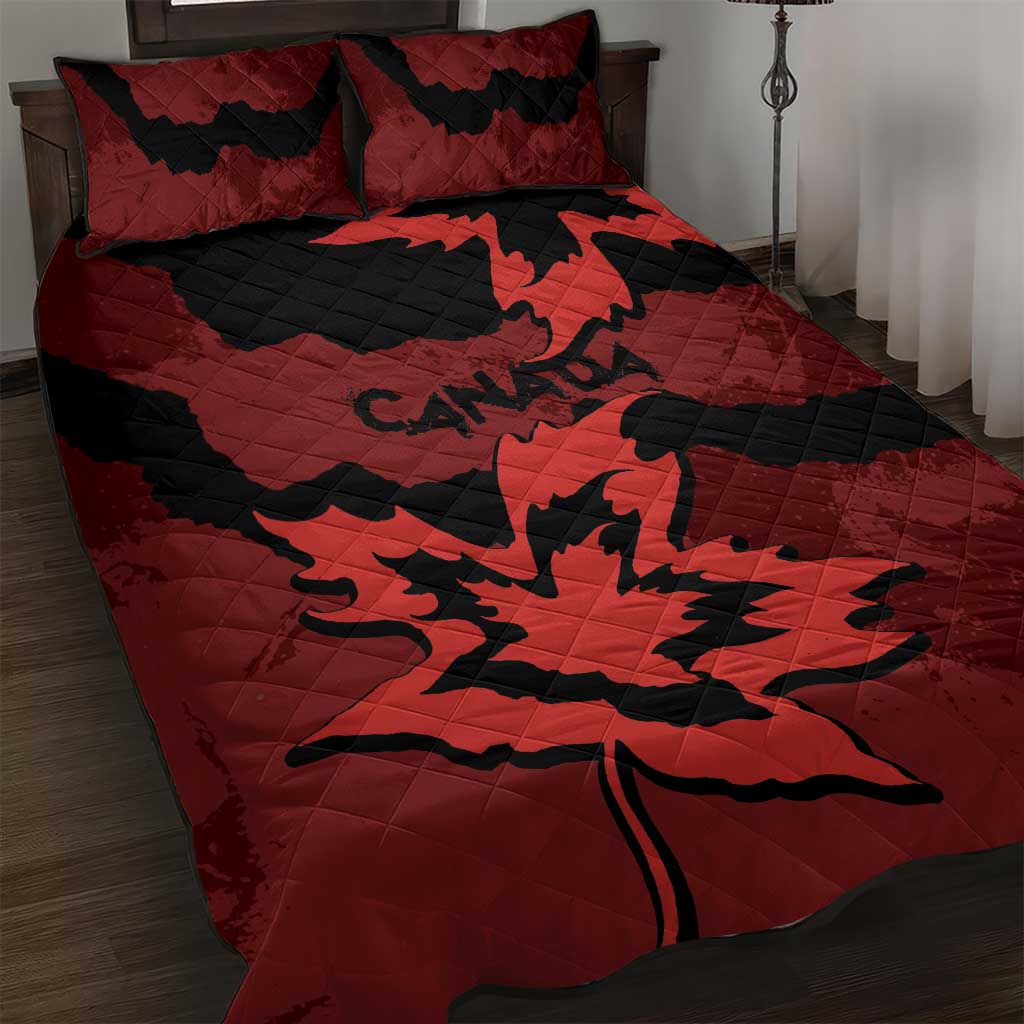 Canada Maple Leaf Quilt Bed Set Unique Style Red Version - Wonder Print Shop