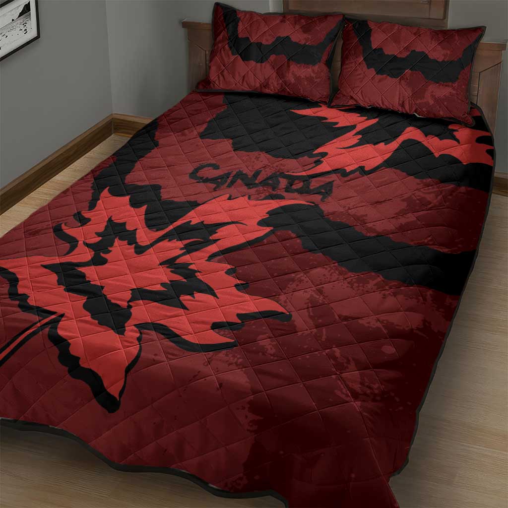 Canada Maple Leaf Quilt Bed Set Unique Style Red Version - Wonder Print Shop