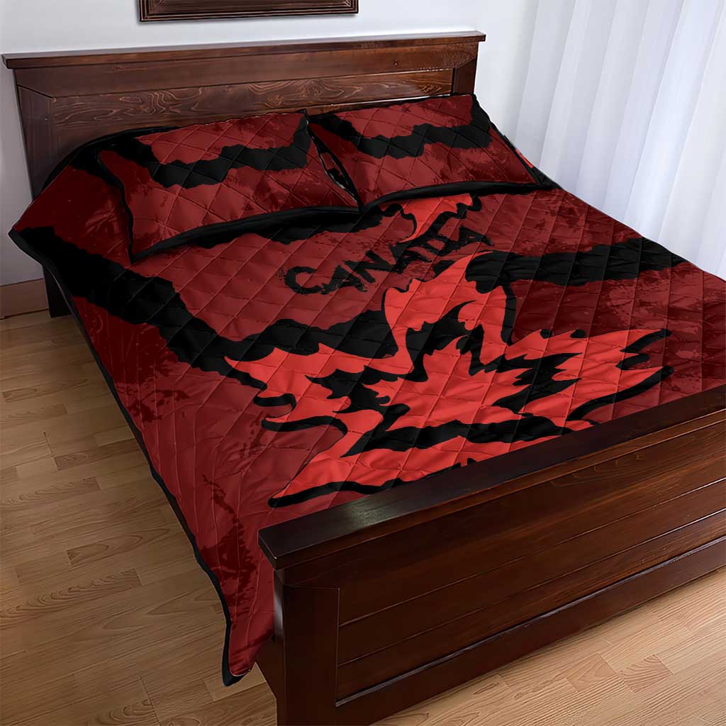 Canada Maple Leaf Quilt Bed Set Unique Style Red Version - Wonder Print Shop