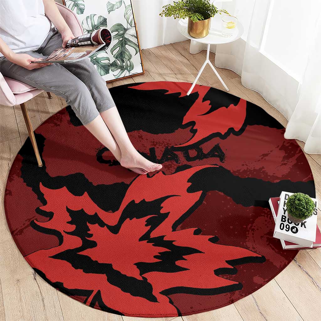Canada Maple Leaf Round Carpet Unique Style Red Version - Wonder Print Shop
