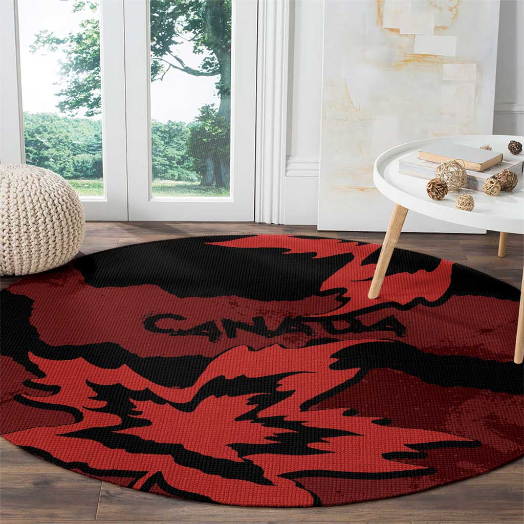 Canada Maple Leaf Round Carpet Unique Style Red Version - Wonder Print Shop