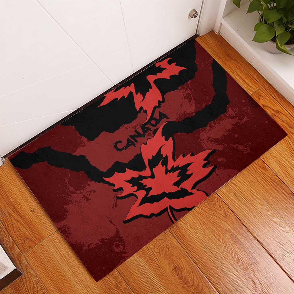 Canada Maple Leaf Rubber Doormat Unique Style Red Version - Wonder Print Shop
