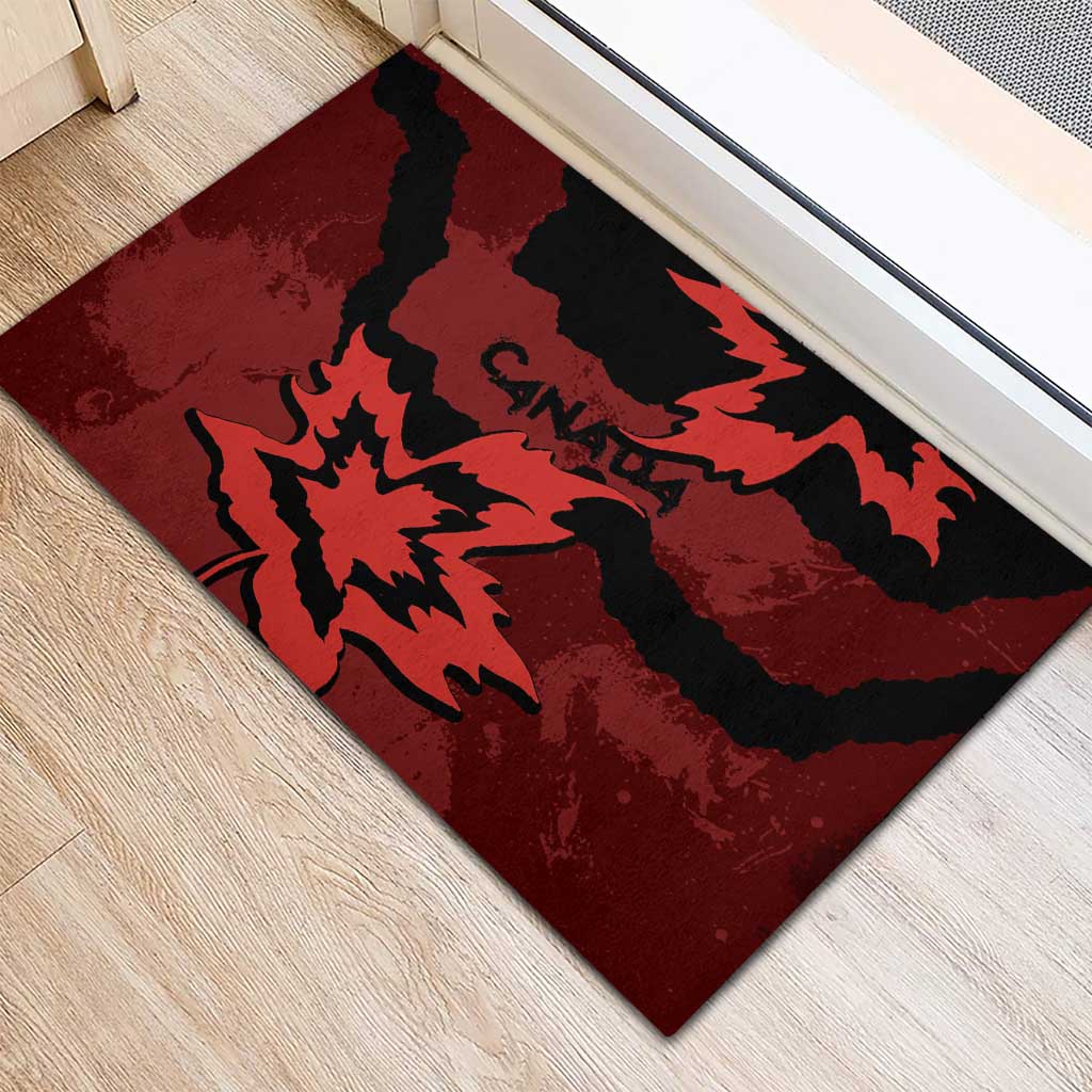 Canada Maple Leaf Rubber Doormat Unique Style Red Version - Wonder Print Shop