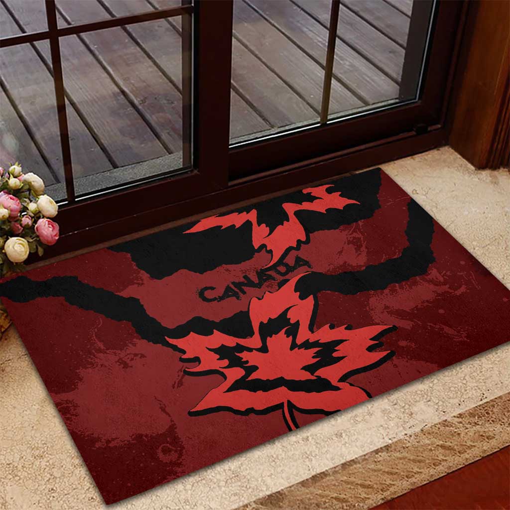 Canada Maple Leaf Rubber Doormat Unique Style Red Version - Wonder Print Shop