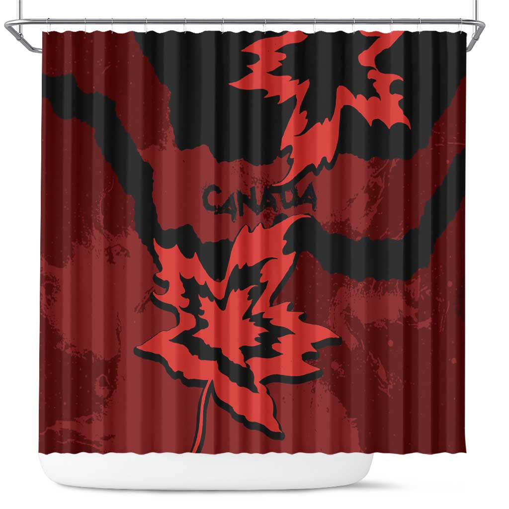 Canada Maple Leaf Shower Curtain Unique Style Red Version - Wonder Print Shop