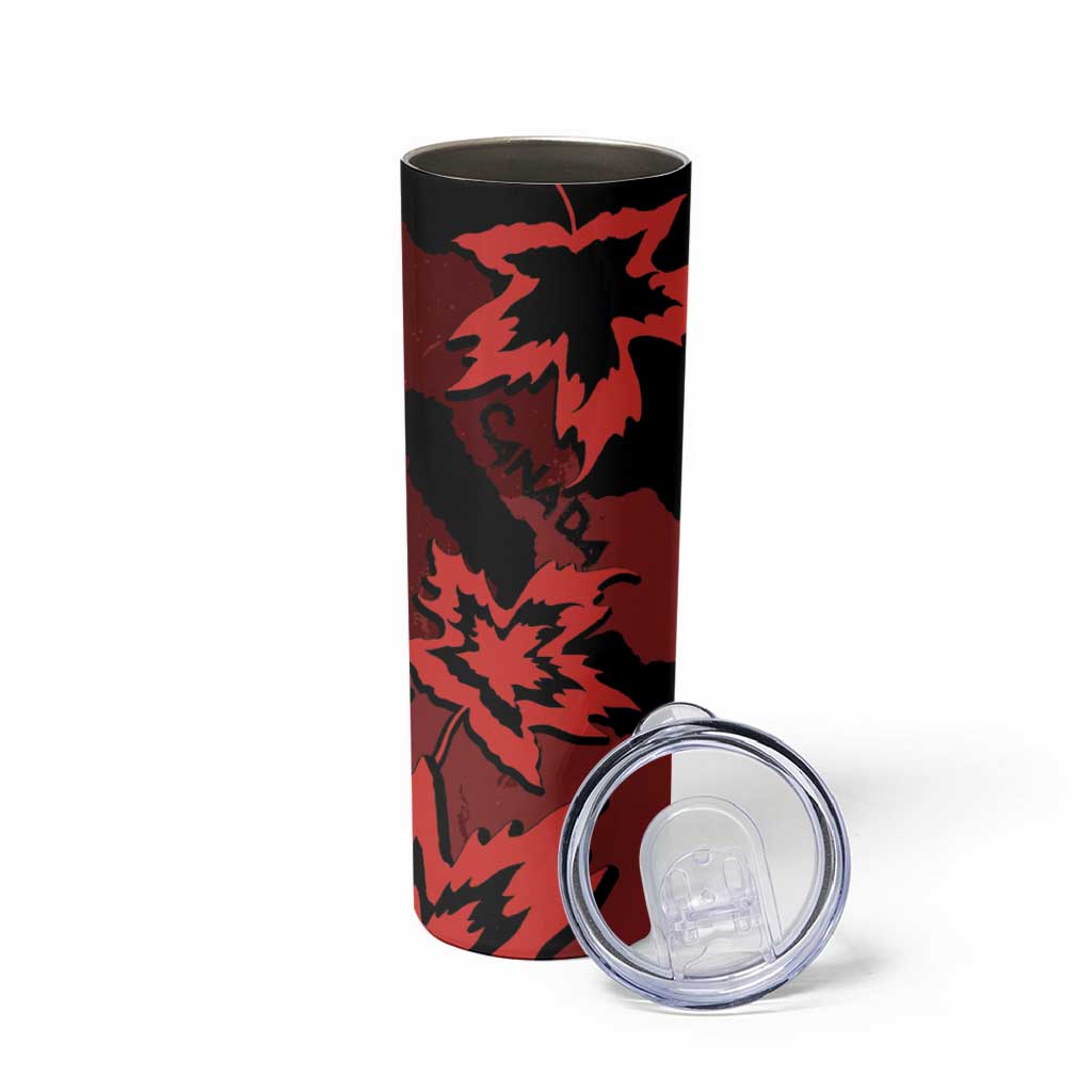 Canada Maple Leaf Skinny Tumbler Unique Style Red Version - Wonder Print Shop