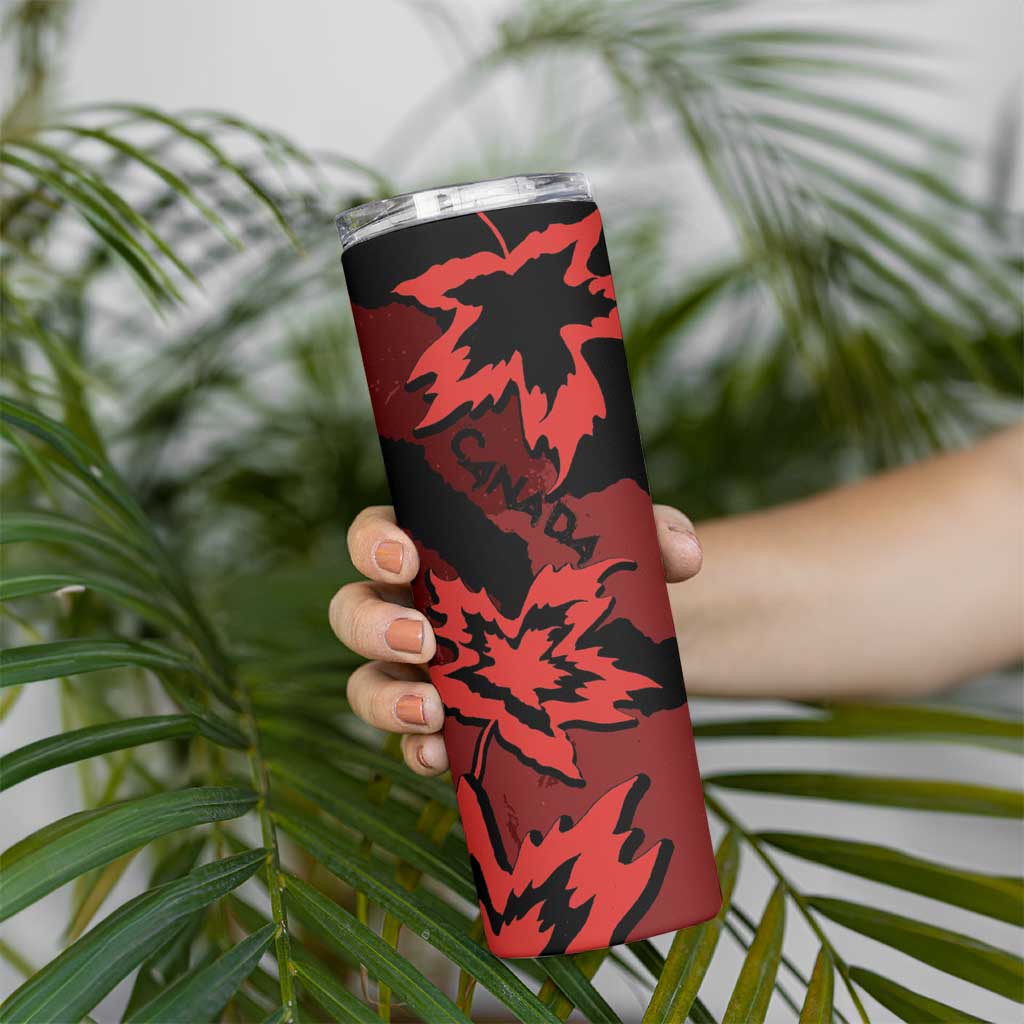 Canada Maple Leaf Skinny Tumbler Unique Style Red Version - Wonder Print Shop