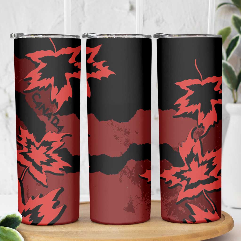 Canada Maple Leaf Skinny Tumbler Unique Style Red Version - Wonder Print Shop