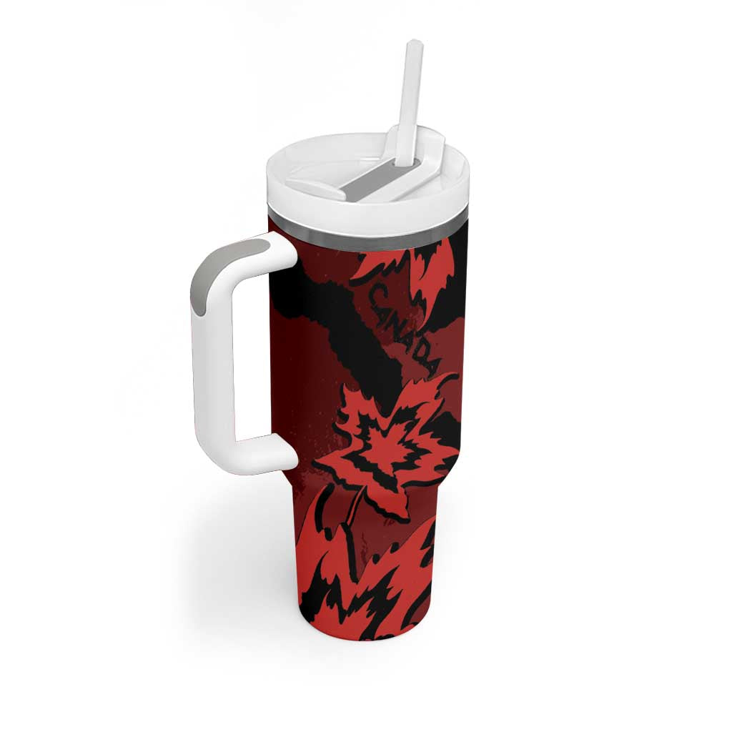 Canada Maple Leaf Tumbler With Handle Unique Style Red Version - Wonder Print Shop