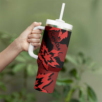 Canada Maple Leaf Tumbler With Handle Unique Style Red Version - Wonder Print Shop