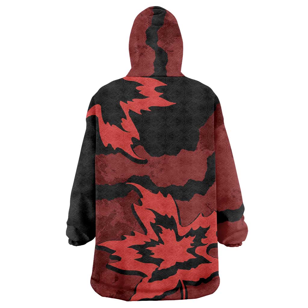 Canada Maple Leaf Wearable Blanket Hoodie Unique Style Red Version - Wonder Print Shop