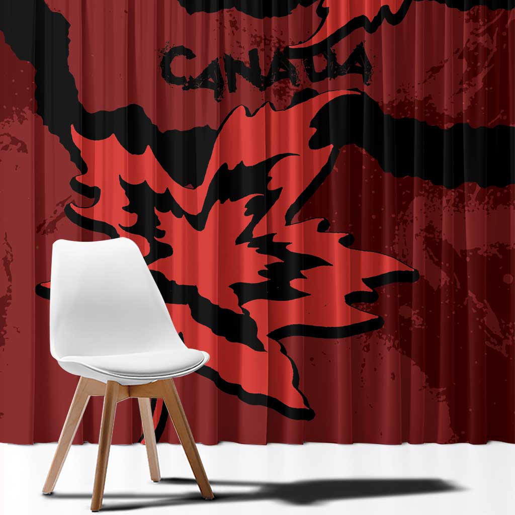 Canada Maple Leaf Window Curtain Unique Style Red Version - Wonder Print Shop
