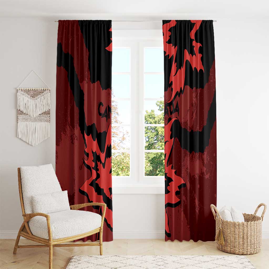 Canada Maple Leaf Window Curtain Unique Style Red Version - Wonder Print Shop