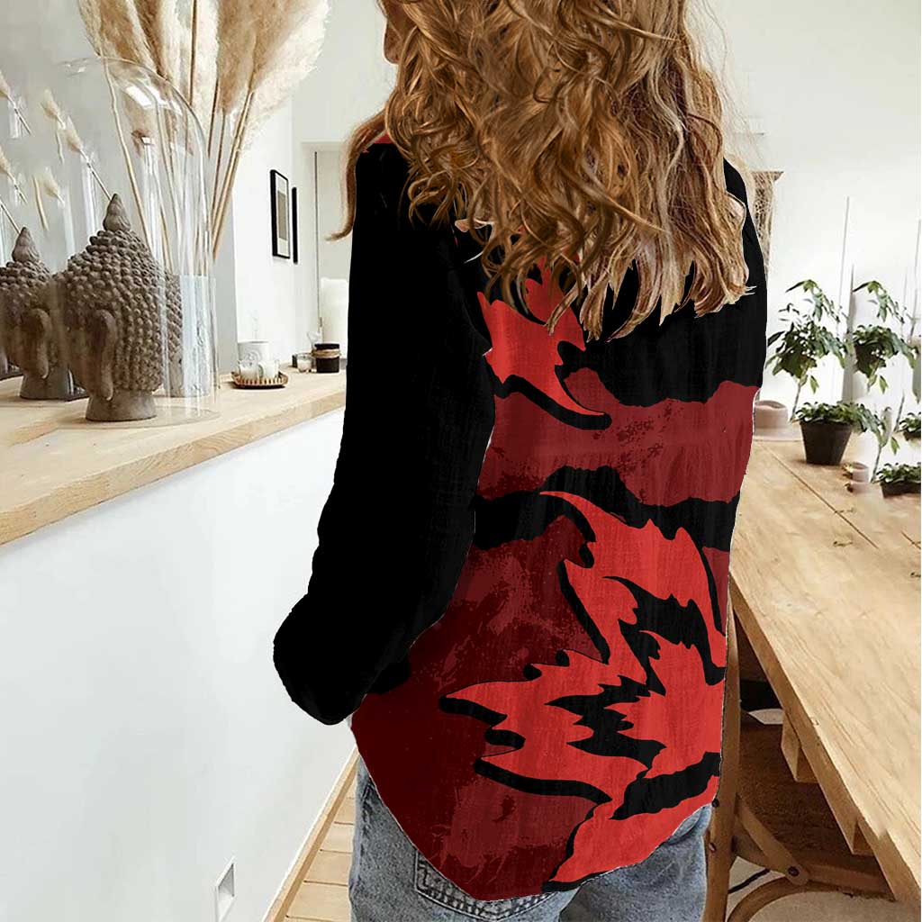 Canada Maple Leaf Women Casual Shirt Unique Style Red Version - Wonder Print Shop