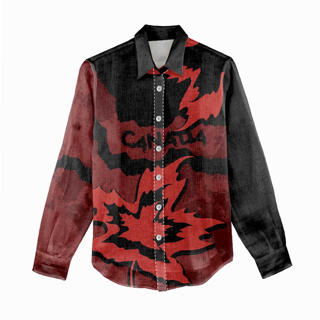 Canada Maple Leaf Women Casual Shirt Unique Style Red Version - Wonder Print Shop