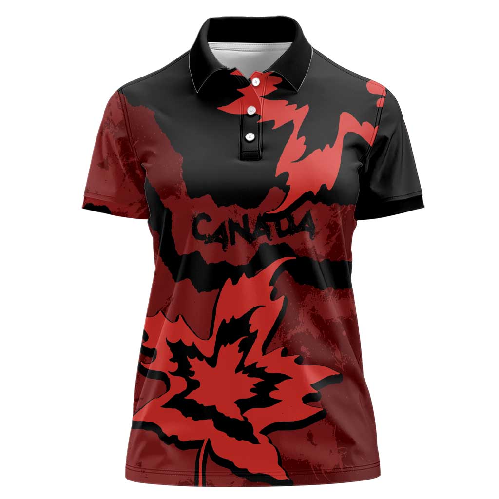 Canada Maple Leaf Women Polo Shirt Unique Style Red Version - Wonder Print Shop
