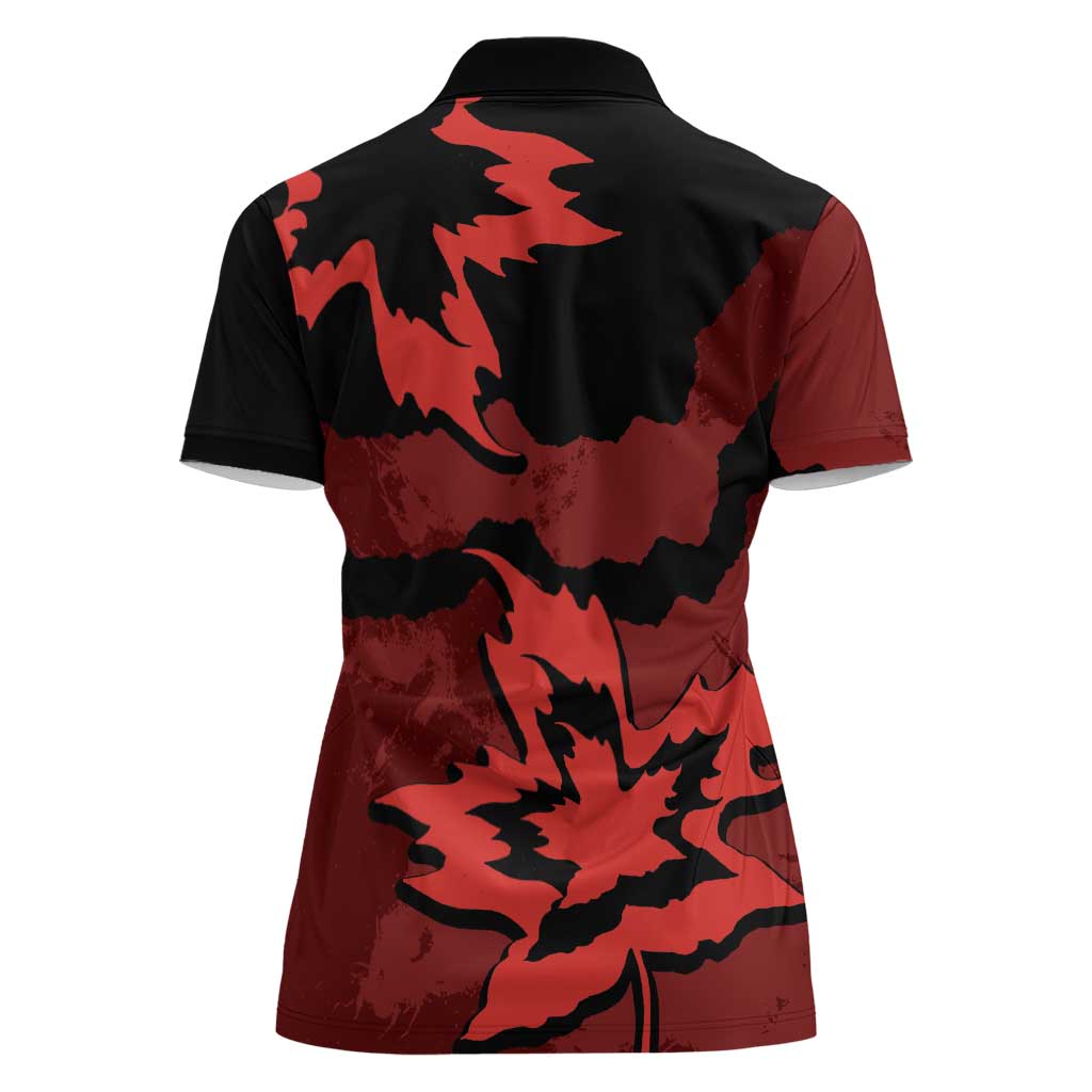 Canada Maple Leaf Women Polo Shirt Unique Style Red Version - Wonder Print Shop