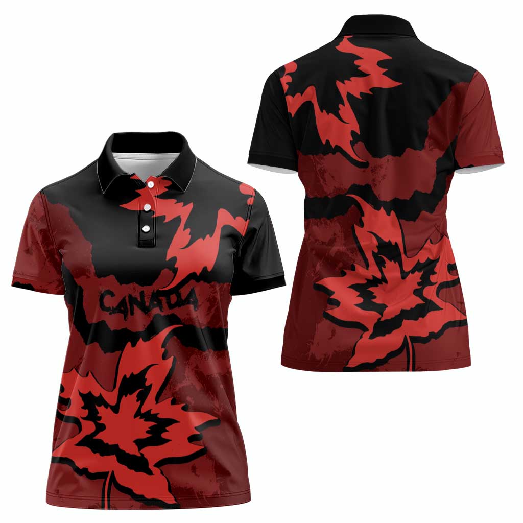 Canada Maple Leaf Women Polo Shirt Unique Style Red Version - Wonder Print Shop