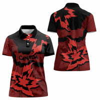 Canada Maple Leaf Women Polo Shirt Unique Style Red Version - Wonder Print Shop
