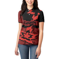 Canada Maple Leaf Women Polo Shirt Unique Style Red Version - Wonder Print Shop