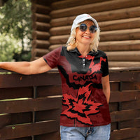 Canada Maple Leaf Women Polo Shirt Unique Style Red Version - Wonder Print Shop