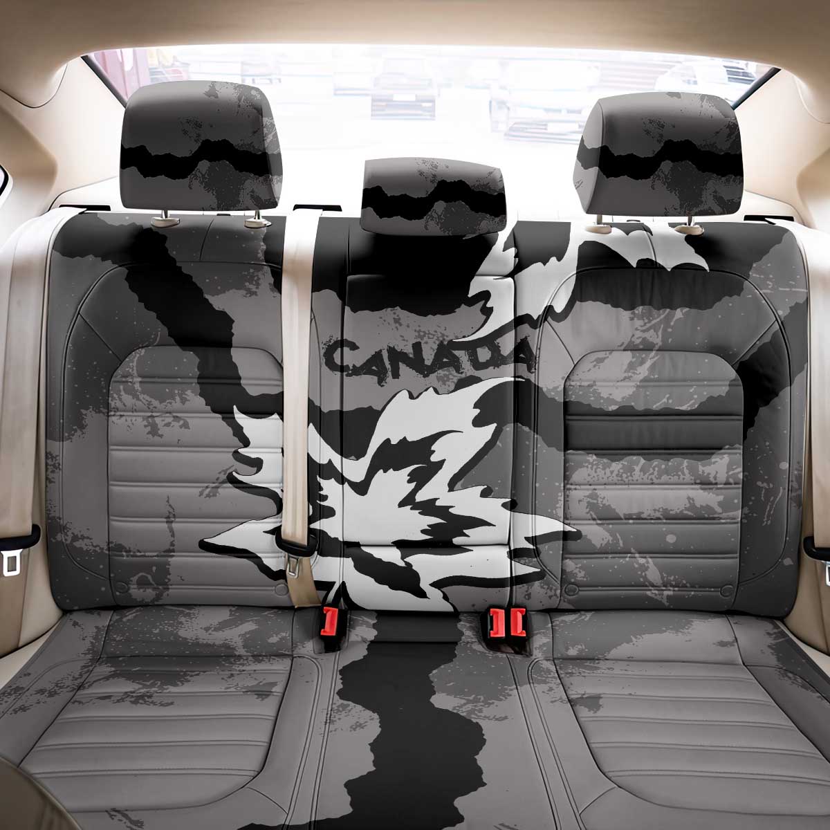 Canada Maple Leaf Back Car Seat Cover Unique Style Black Version - Wonder Print Shop
