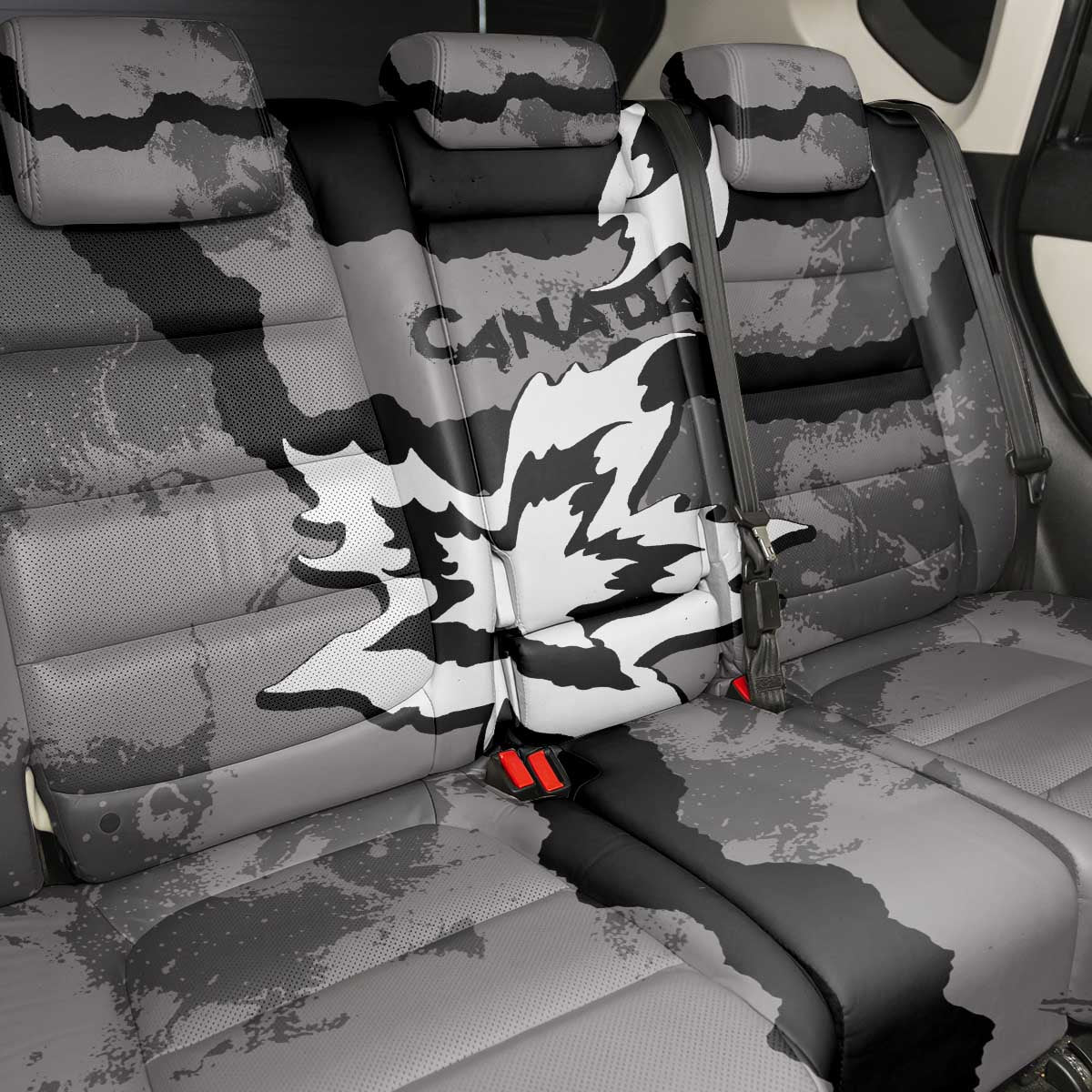 Canada Maple Leaf Back Car Seat Cover Unique Style Black Version - Wonder Print Shop
