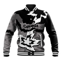 Canada Maple Leaf Baseball Jacket Unique Style Black Version - Wonder Print Shop