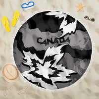 Canada Maple Leaf Beach Blanket Unique Style Black Version - Wonder Print Shop