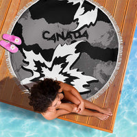 Canada Maple Leaf Beach Blanket Unique Style Black Version - Wonder Print Shop