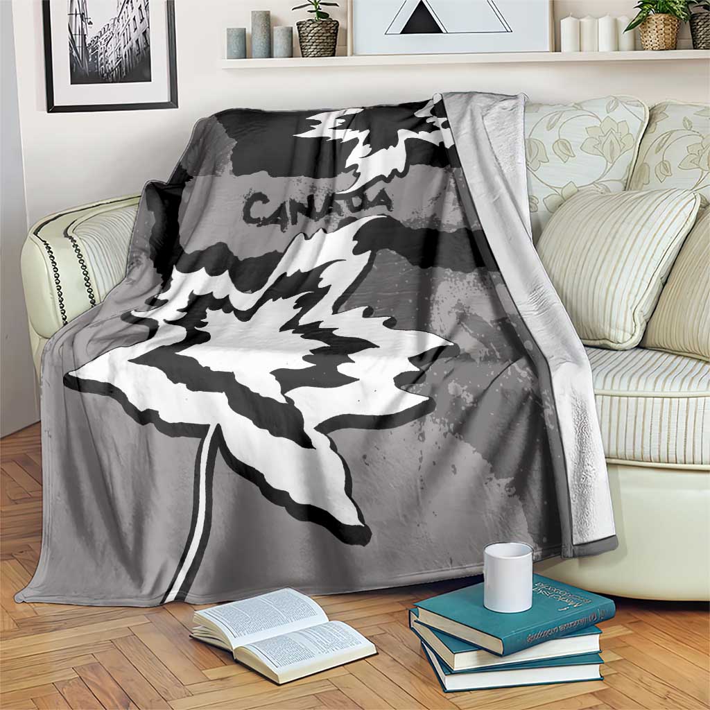 Canada Maple Leaf Blanket Unique Style Black Version - Wonder Print Shop