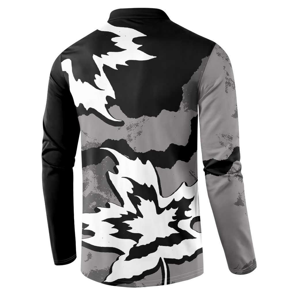 Canada Maple Leaf Button Sweatshirt Unique Style Black Version - Wonder Print Shop
