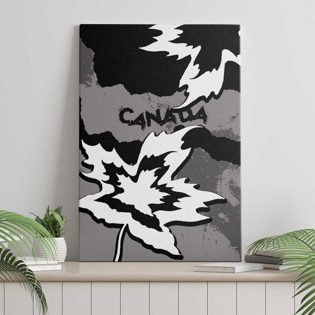Canada Maple Leaf Canvas Wall Art Unique Style Black Version - Wonder Print Shop