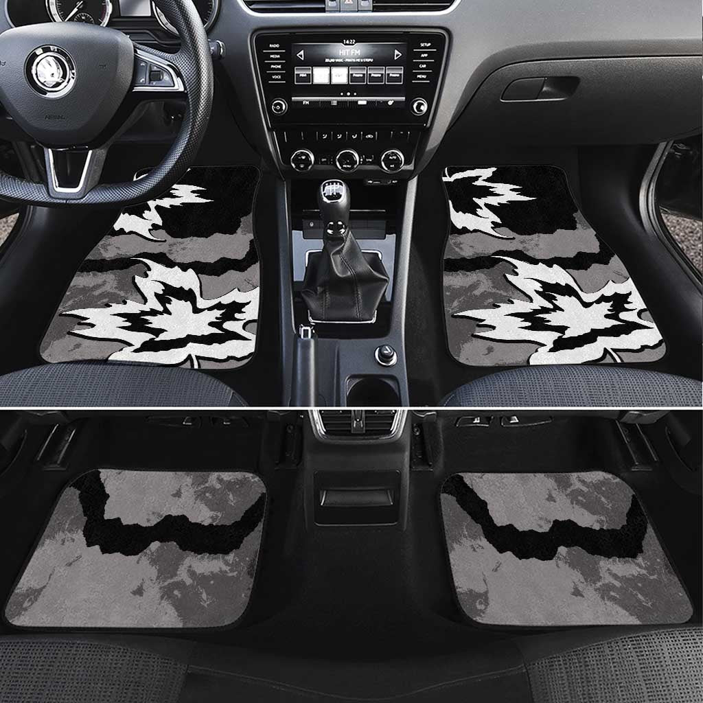 Canada Maple Leaf Car Mats Unique Style Black Version - Wonder Print Shop