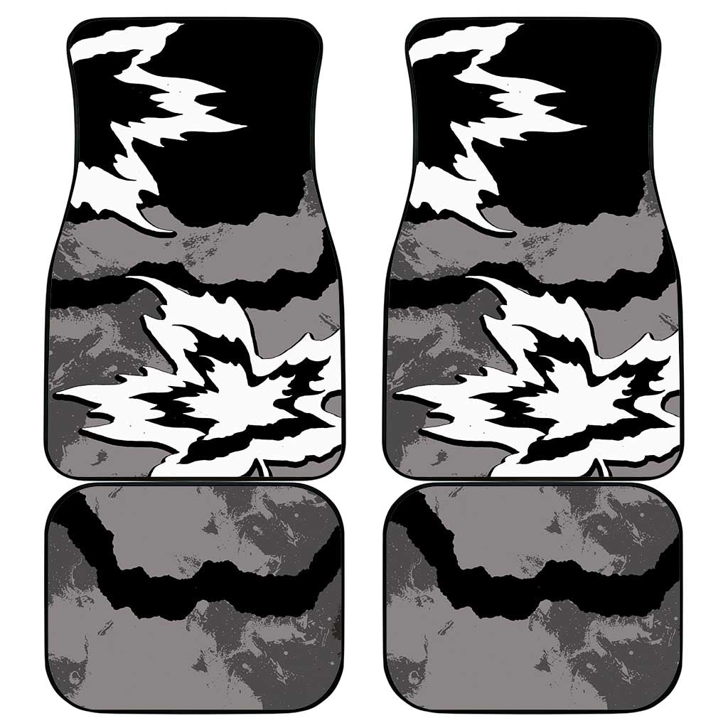 Canada Maple Leaf Car Mats Unique Style Black Version - Wonder Print Shop