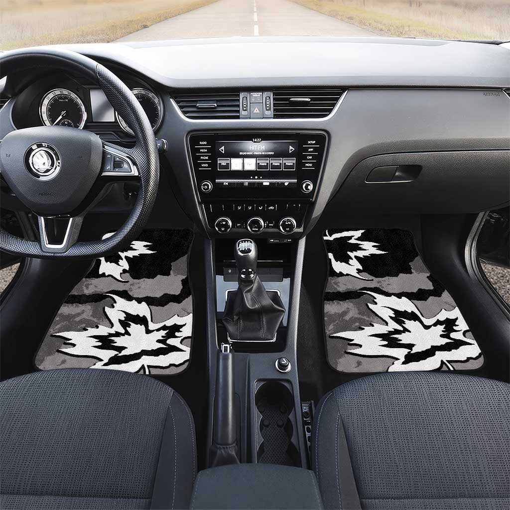 Canada Maple Leaf Car Mats Unique Style Black Version - Wonder Print Shop
