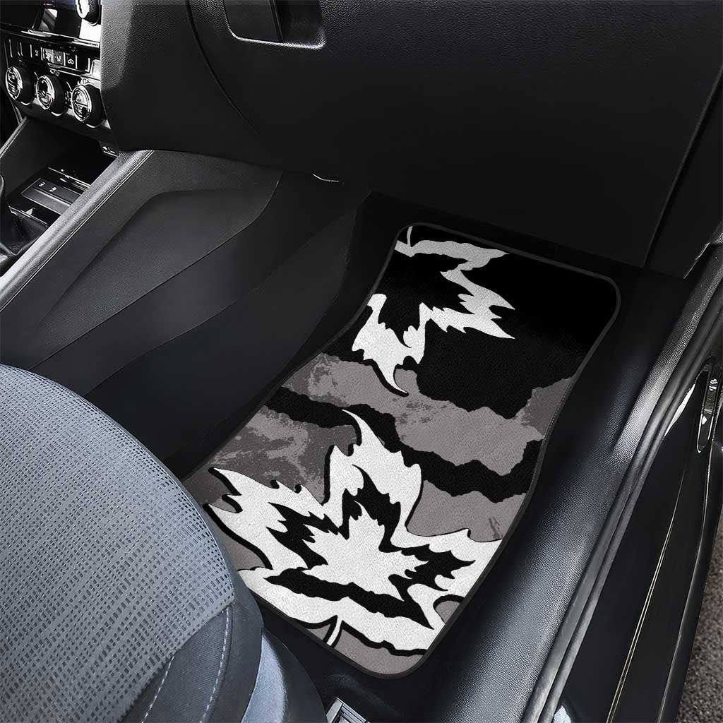Canada Maple Leaf Car Mats Unique Style Black Version - Wonder Print Shop