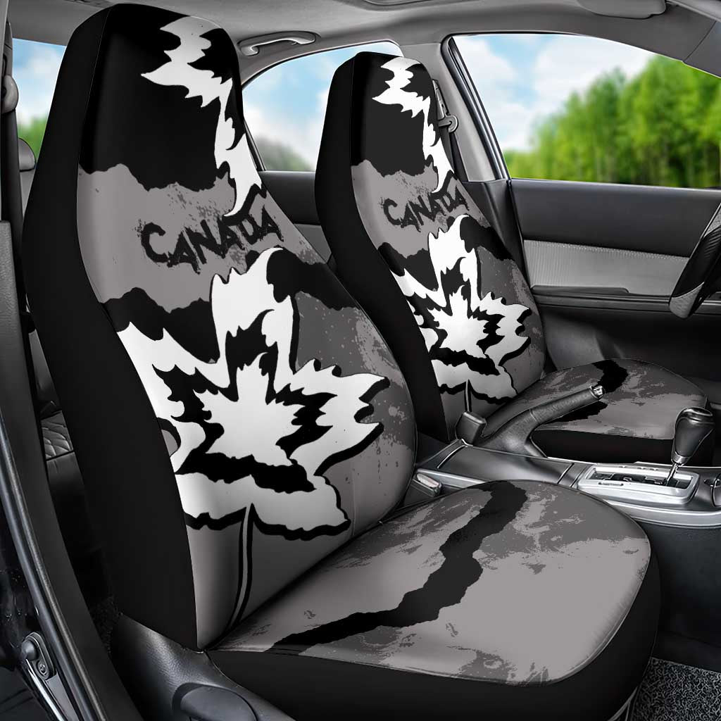 Canada Maple Leaf Car Seat Cover Unique Style Black Version - Wonder Print Shop