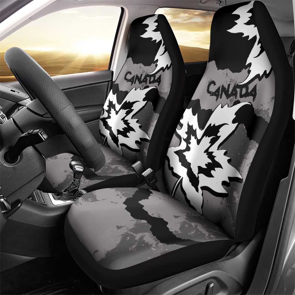 Canada Maple Leaf Car Seat Cover Unique Style Black Version - Wonder Print Shop