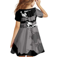 Canada Maple Leaf Family Matching Long Sleeve Bodycon Dress and Hawaiian Shirt Unique Style Black Version - Wonder Print Shop