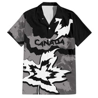 Canada Maple Leaf Family Matching Long Sleeve Bodycon Dress and Hawaiian Shirt Unique Style Black Version - Wonder Print Shop