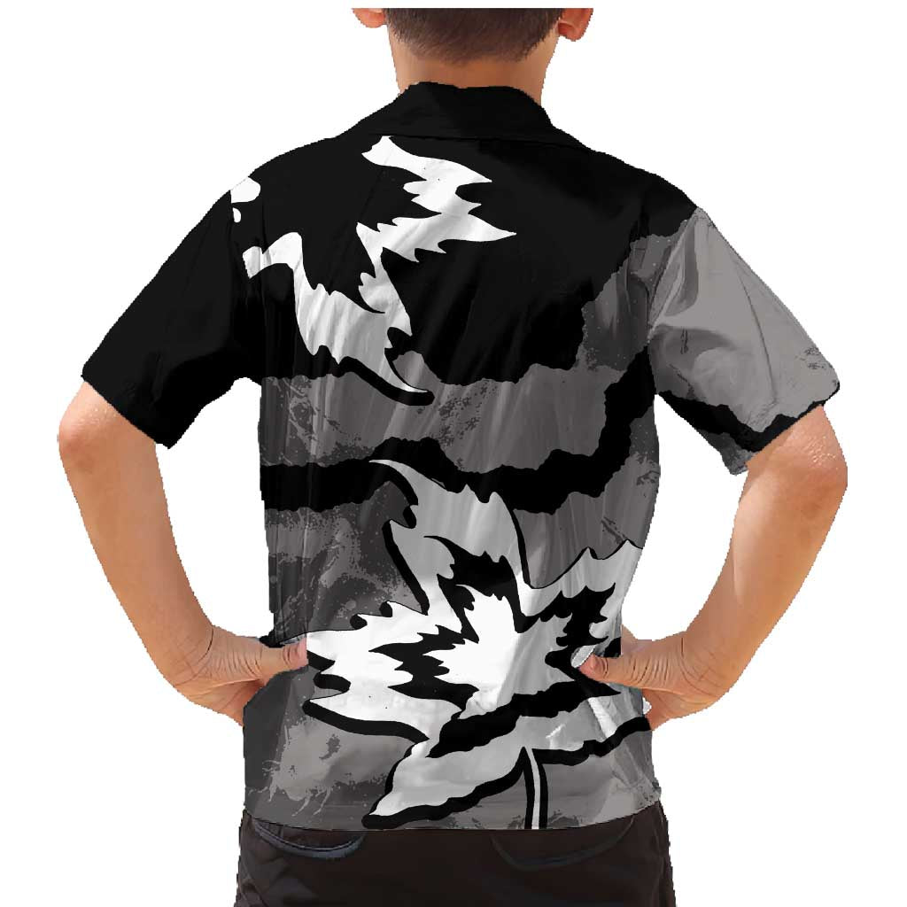 Canada Maple Leaf Family Matching Mermaid Dress and Hawaiian Shirt Unique Style Black Version - Wonder Print Shop