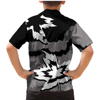 Canada Maple Leaf Family Matching Mermaid Dress and Hawaiian Shirt Unique Style Black Version - Wonder Print Shop