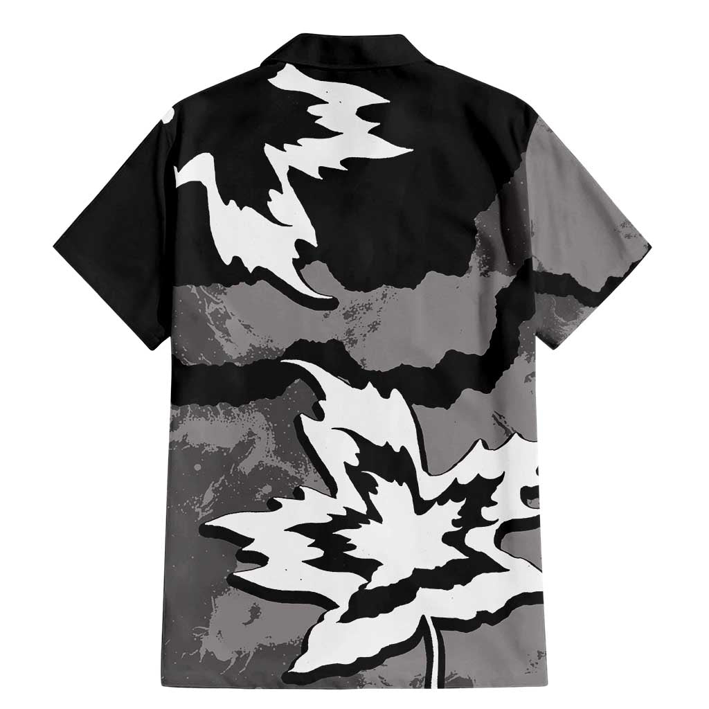 Canada Maple Leaf Family Matching Mermaid Dress and Hawaiian Shirt Unique Style Black Version - Wonder Print Shop