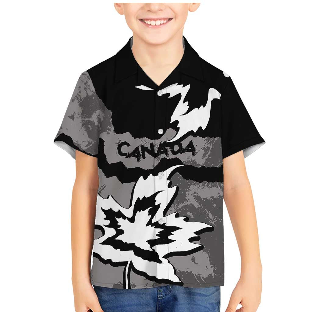 Canada Maple Leaf Family Matching Mermaid Dress and Hawaiian Shirt Unique Style Black Version - Wonder Print Shop