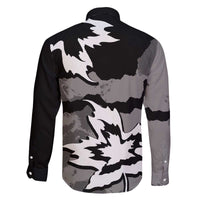 Canada Maple Leaf Family Matching Off The Shoulder Long Sleeve Dress and Hawaiian Shirt Unique Style Black Version - Wonder Print Shop