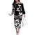 Canada Maple Leaf Family Matching Off The Shoulder Long Sleeve Dress and Hawaiian Shirt Unique Style Black Version - Wonder Print Shop