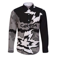 Canada Maple Leaf Family Matching Off Shoulder Short Dress and Hawaiian Shirt Unique Style Black Version - Wonder Print Shop